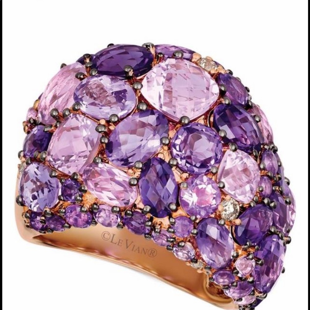 Le vian rose gold amethyst diamonds Cocktail ring